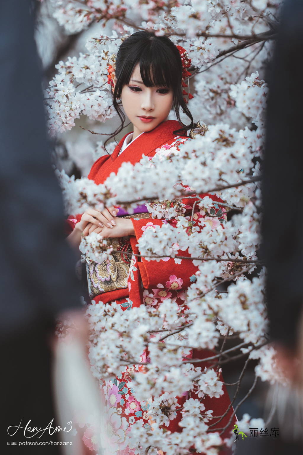 겨_HaneAme - 211ͼtͷOriginal_red Kimono_˿